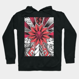 Tatoo art red white black Hoodie